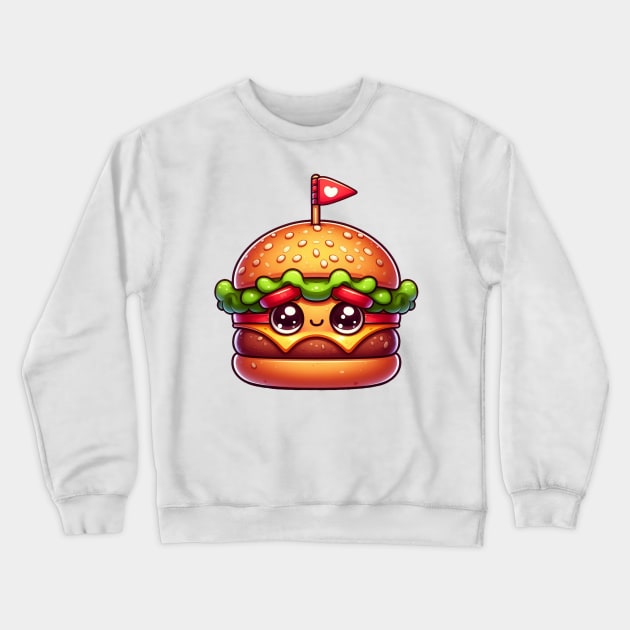 Cute Cheeseburger Crewneck Sweatshirt by Dmytro